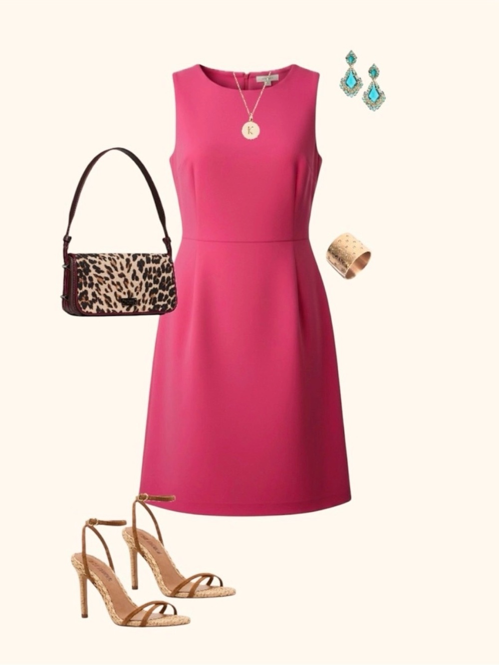 ON 34th Fuchsia Pink Barbicore Sleeveless A-Line Mini-Sheath Dress Size 8